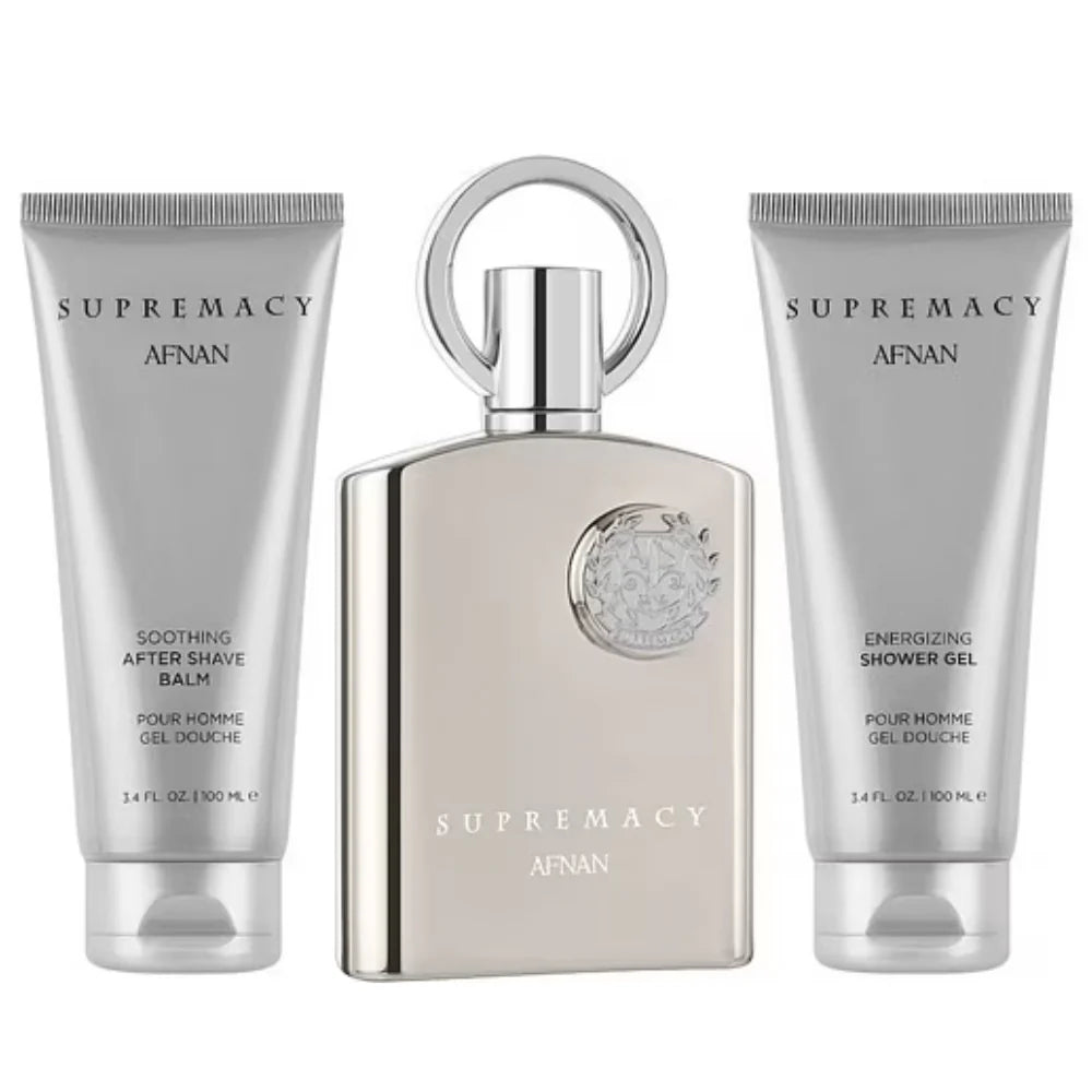 Set Afnan Supremacy Silver Pour Homme Edp 100Ml+SG+ASH