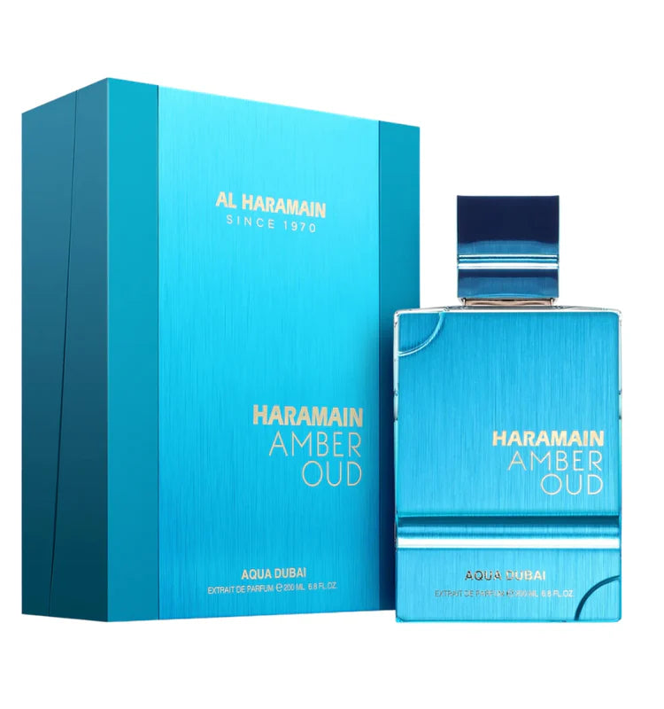 Perfume Haramain Amber Oud Aqua Dubai Extrai De Parfum 200 ml Al Haramain