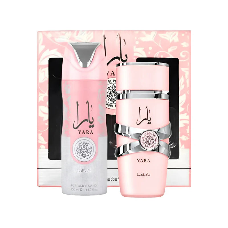 Set Perfume Yara EDP 100 ml + Perfume Spray 200 ml Lattafa