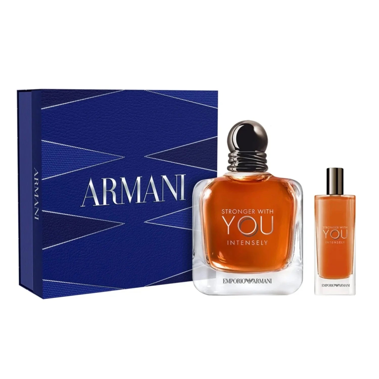Set Perfume Stronger With You Intensely EDP Intense 100 ml + Mini 15 ml Emporio Armani